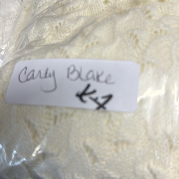 Y2K VTG XL CARLY BLAKE Cream Crochet Grandma Cottagecore USA made boho CARDIGAN - Picture 12 of 12